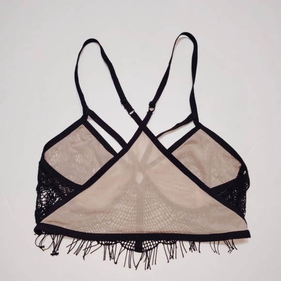Nollie Black Lace Overlay Racerback Bralette S - Picture 3 of 3